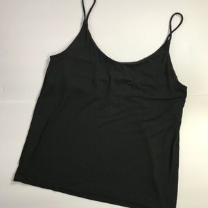 H&M Black Spaghetti Strap Scoop Neck Top, Sz S